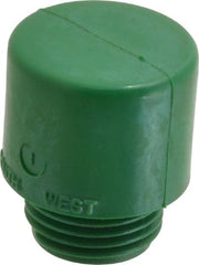 Made in USA - 1" Face Diam, Grade Hard, Green Hammer Tip/Face - Vinyl - Exact Tooling