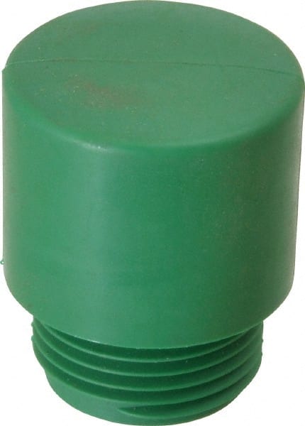 Made in USA - 1-1/4" Face Diam, Grade Hard, Green Hammer Tip/Face - Vinyl - Exact Tooling