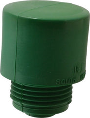 Made in USA - 1-1/2" Face Diam, Grade Hard, Green Hammer Tip/Face - Vinyl - Exact Tooling