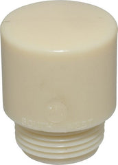 Made in USA - 1-1/4" Face Diam, Grade Tough, White Hammer Tip/Face - Nylon - Exact Tooling