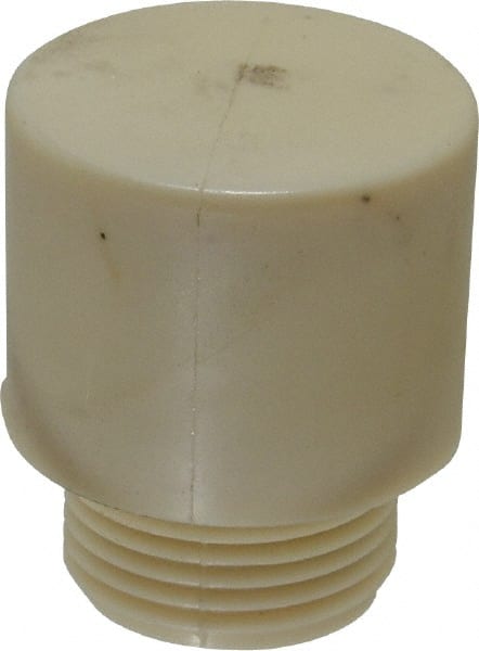Made in USA - 1-1/2" Face Diam, Grade Tough, White Hammer Tip/Face - Nylon - Exact Tooling
