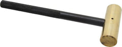 Value Collection - 1 Lb Nonsparking Brass Hammer - 9-1/4" OAL, 1-1/8" Face Diam, Aluminum Handle - Exact Tooling