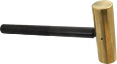 Value Collection - 2-1/2 Lb Nonsparking Brass Hammer - 10-3/8" OAL, 1-1/2" Face Diam, Aluminum Handle - Exact Tooling