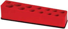 Value Collection - 13 Piece Capacity Magnetic Deep Socket Holder - 3/8" Drive, Red - Exact Tooling