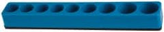 Value Collection - 9 Piece Capacity Magnetic Deep & Shallow Socket Holder - 1/2" Drive, Blue - Exact Tooling