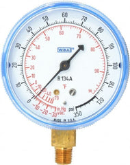 Wika - 2-1/2" Dial, 1/8 Thread, 30-0-120 Scale Range, Pressure Gauge - Lower Connection Mount, Accurate to 1-2-5% of Scale - Exact Tooling