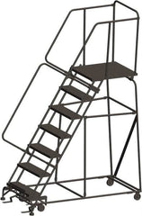 Ballymore - 103" 7 Step Ladder - 450 Lb Capacity, 70" Platform Height, 24" Base Width x 69" Depth, Expanded Metal Tread - Exact Tooling
