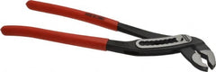 Knipex - 12" OAL, 2-3/4" Max Capacity, 9 Position Water Pump Tongue & Groove Pliers - Self-Gripping V-Jaws, Alligator Jaw Head, Plastic Dipped Handles - Exact Tooling