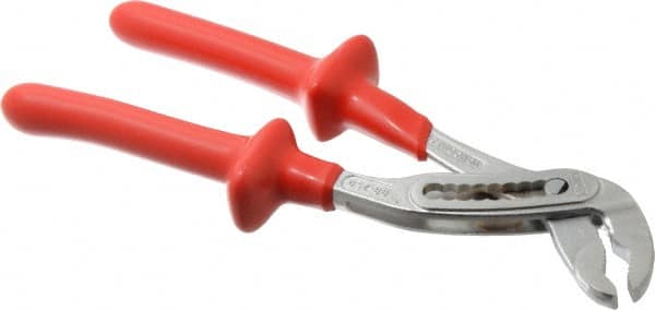 Knipex - 10" OAL, 1-1/2" Max Capacity, 7 Position Gooseneck Tongue & Groove Pliers - Standard V-Jaws, Standard Head - Exact Tooling