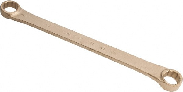 Ampco - 15/16" x 1" 12 Point Offset Box Wrench - Double End, 14-3/4" OAL, Aluminum Bronze - Exact Tooling