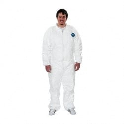 Dupont - Size 2XL Film Laminate General Purpose Coveralls - Zipper Closure - Exact Tooling