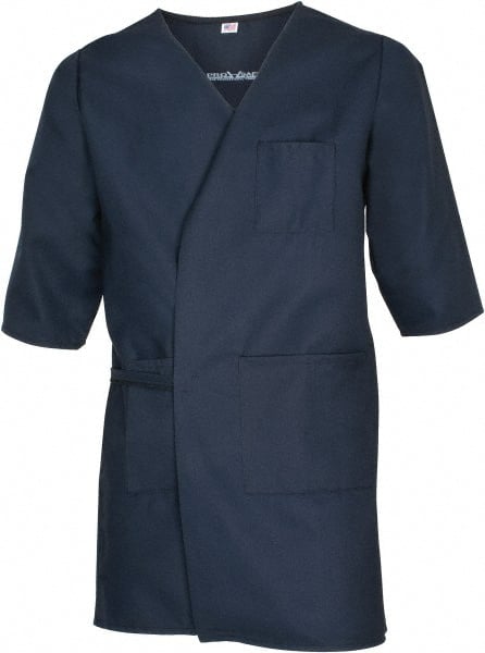 PRO-SAFE - Size L Navy Blue Smock with 5 Pockets - Polyester and Cotton, Buttonless and Ties In Back - Exact Tooling