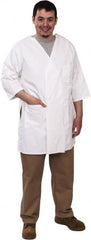 PRO-SAFE - Size XL White Smock with 5 Pockets - Polyester and Cotton, Buttonless and Ties In Back - Exact Tooling