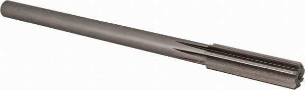 Alvord Polk - 35/64" High Speed Steel 8 Flute Chucking Reamer - Straight Flute, 0.4355" Straight Shank, 2" Flute Length, 8" OAL - Exact Tooling