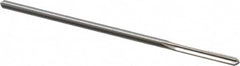 Alvord Polk - #25 High Speed Steel 4 Flute Chucking Reamer - Straight Flute, 0.143" Straight Shank, 1" Flute Length, 4" OAL - Exact Tooling