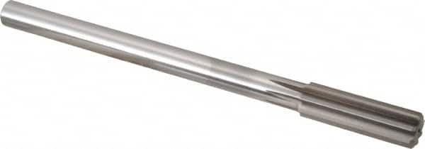 Alvord Polk - 17.5mm High Speed Steel 8 Flute Chucking Reamer - Straight Flute, 9/16" Straight Shank, 2-1/4" Flute Length, 9" OAL - Exact Tooling
