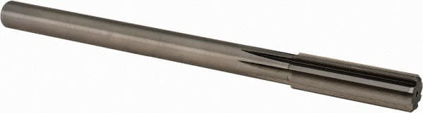 Alvord Polk - 18.5mm High Speed Steel 8 Flute Chucking Reamer - Straight Flute, 5/8" Straight Shank, 2-1/2" Flute Length, 9-1/2" OAL - Exact Tooling