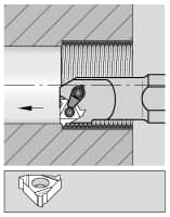 Kennametal - Internal Thread, Right Hand Cut, 1-1/4" Shank Width x 1-1/4" Shank Height Indexable Threading Toolholder - 254mm OAL, LT 16NR Insert Compatibility, S20 Toolholder, Series LT Threading - Exact Tooling