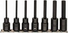 Proto - 7 Piece 3/8" Drive Inch Impact Hex Bit Socket Set - 1/8 to 3/8" Hex - Exact Tooling