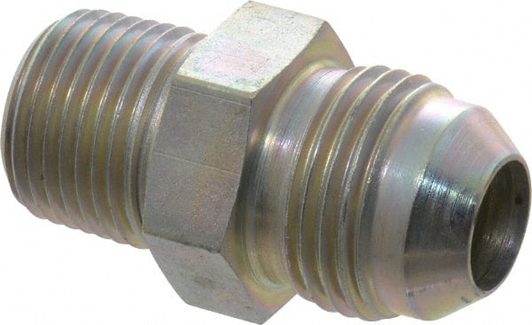 Eaton - 1/2" Tube OD, 37° Steel Flared Tube Male Connector - 3/8 NPT, Flare x MNPT Ends - Exact Tooling