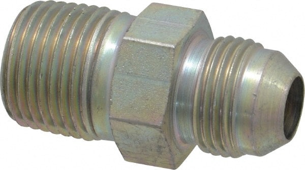Eaton - 1/2" Tube OD, 37° Steel Flared Tube Male Connector - 1/2 NPT, Flare x MNPT Ends - Exact Tooling