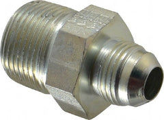 Eaton - 1/2" Tube OD, 37° Steel Flared Tube Male Connector - 3/4 NPT, Flare x MNPT Ends - Exact Tooling