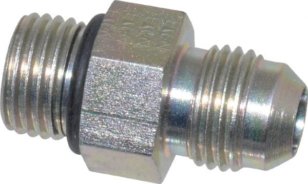 Eaton - 3/8" Tube OD, 37° Steel Flared Tube Straight Thread Connector - 3/8 ORB, Flared to Male SAE O-Ring Ends - Exact Tooling
