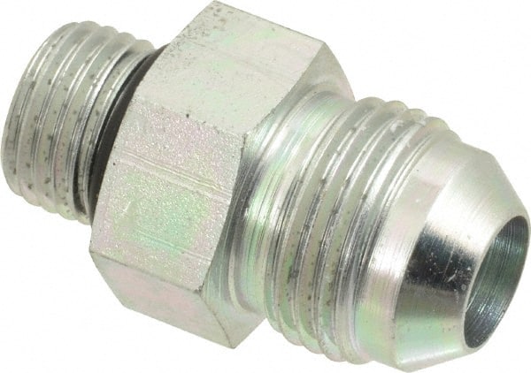 Eaton - 1/2" Tube OD, 37° Steel Flared Tube Straight Thread Connector - 3/8 ORB, Flared to Male SAE O-Ring Ends - Exact Tooling