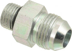 Eaton - 1/2" Tube OD, 37° Steel Flared Tube Straight Thread Connector - 3/8 ORB, Flared to Male SAE O-Ring Ends - Exact Tooling