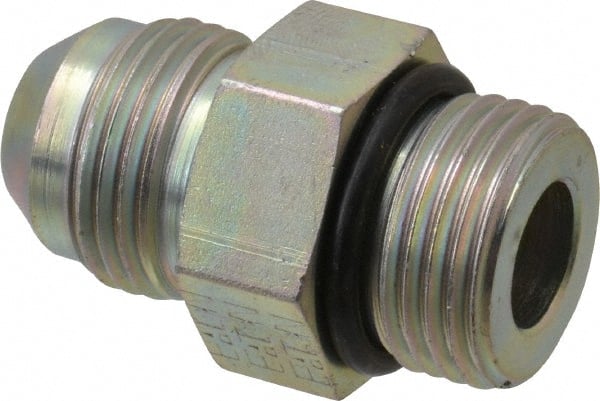 Eaton - 1/2" Tube OD, 37° Steel Flared Tube Straight Thread Connector - 1/2 ORB, Flared to Male SAE O-Ring Ends - Exact Tooling
