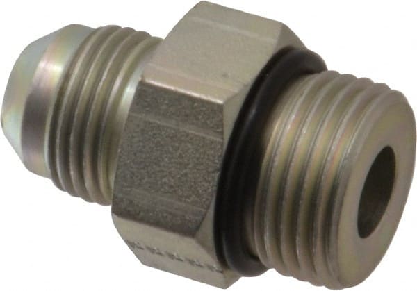 Eaton - 1/2" Tube OD, 37° Steel Flared Tube Straight Thread Connector - 5/8 ORB, Flared to Male SAE O-Ring Ends - Exact Tooling