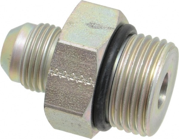 Eaton - 1/2" Tube OD, 37° Steel Flared Tube Straight Thread Connector - 3/4 ORB, Flared to Male SAE O-Ring Ends - Exact Tooling