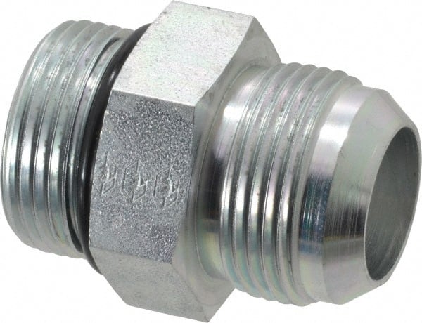 Eaton - 1" Tube OD, 37° Steel Flared Tube Straight Thread Connector - 1 ORB, Flared to Male SAE O-Ring Ends - Exact Tooling