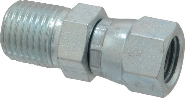 Eaton - 1/4" Tube OD, 37° Steel Flared Tube Female JIC 37° Swivel to Male Pipe Adapter - 1/4 NPT - Exact Tooling