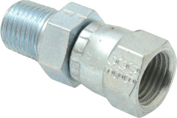 Eaton - 3/8" Tube OD, 37° Steel Flared Tube Female JIC 37° Swivel to Male Pipe Adapter - 1/4 NPT - Exact Tooling