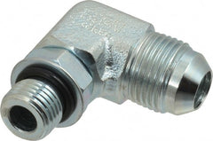 Eaton - 1/2" Tube OD, 37° Steel Flared Tube Straight Thread Elbow - 3/8 ORB, Flared to Male SAE O-Ring Ends - Exact Tooling