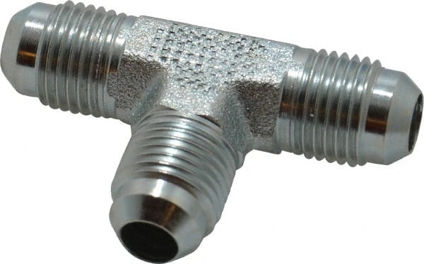 Eaton - 3/8" Tube OD, 37° Steel Flared Tube Union Tee - Flare x Flare x Flare Ends - Exact Tooling