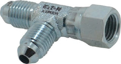 Eaton - 1/4" Tube OD, 37° Steel Flared Tube Swivel Nut Run Tee - Flare x Swivel x Flare Ends - Exact Tooling