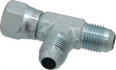 Eaton - 3/8" Tube OD, 37° Steel Flared Tube Swivel Nut Run Tee - Flare x Swivel x Flare Ends - Exact Tooling