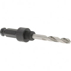 Milwaukee Tool - 5/8 to 1-3/16" Tool Diam Compatibility, Straight Shank, Steel Integral Pilot Drill, Hole Cutting Tool Arbor - 1/2" Min Chuck, Hex Shank Cross Section, Threaded Shank Attachment, For Hole Saws - Exact Tooling