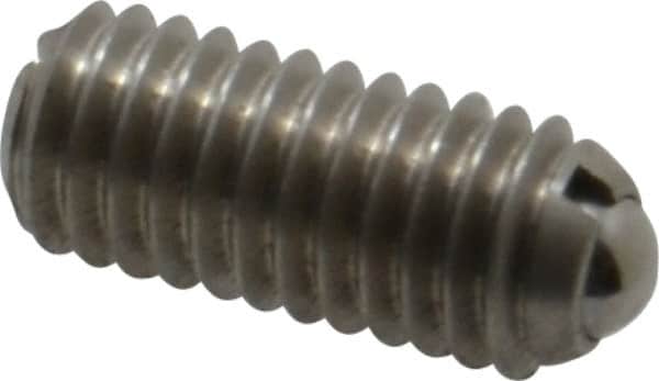 Gibraltar - M6x1.0, 3.5mm Ball Diam, 14mm Body Length, 1mm Max Ball Reach, Threaded Ball Plunger - Stainless Steel Body, Stainless Steel Ball, 0.45 Lb Initial End Force, 1.35 Lb Final End Force - Exact Tooling