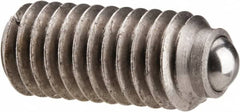 Gibraltar - M6x1.0, 3.5mm Ball Diam, 14mm Body Length, 1mm Max Ball Reach, Threaded Ball Plunger - Stainless Steel Body, Stainless Steel Ball, 2.02 Lb Initial End Force, 2.92 Lb Final End Force - Exact Tooling