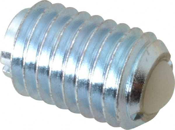 Gibraltar - 5/8-11, 0.375" Ball Diam, 0.984" Body Length, 0.096" Max Ball Reach, Threaded Ball Plunger - Steel Body, Nylon Ball, 4.5 Lb Initial End Force, 9 Lb Final End Force - Exact Tooling