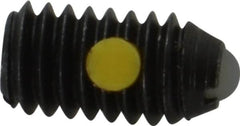 Gibraltar - 5/16-18, 0.156" Ball Diam, 0.578" Body Length, 0.04" Max Ball Reach, Threaded Ball Plunger - Steel Body, Nylon Ball, 4 Lb Initial End Force, 9 Lb Final End Force, Locking Element - Exact Tooling
