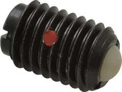 Gibraltar - 5/8-11, 0.375" Ball Diam, 0.984" Body Length, 0.096" Max Ball Reach, Threaded Ball Plunger - Steel Body, Nylon Ball, 9 Lb Initial End Force, 18 Lb Final End Force, Locking Element - Exact Tooling