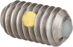 Gibraltar - 5/16-18, 0.156" Ball Diam, 0.578" Body Length, 0.04" Max Ball Reach, Threaded Ball Plunger - Stainless Steel Body, Nylon Ball, 6 Lb Initial End Force, 17 Lb Final End Force, Locking Element - Exact Tooling