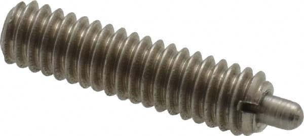 Gibraltar - 8-32, 5/8" Thread Length, 3/32" Plunger Projection, Stainless Steel Threaded Spring Plunger - Exact Tooling