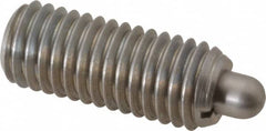 Gibraltar - 1/2-13, 1-1/4" Thread Length, 1/4" Plunger Projection, Stainless Steel Threaded Spring Plunger - 1/4" Max Plunger Diam, 1-1/4" Plunger Length, 6.6 Lb Init End Force, 17.4 Lb Final End Force, 0.1562" Hex - Exact Tooling