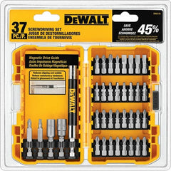 DeWALT - 37 Piece, Screwdriver Bit Set - SQ1, SQ2, SQ3, 1/4" Drive - Exact Tooling