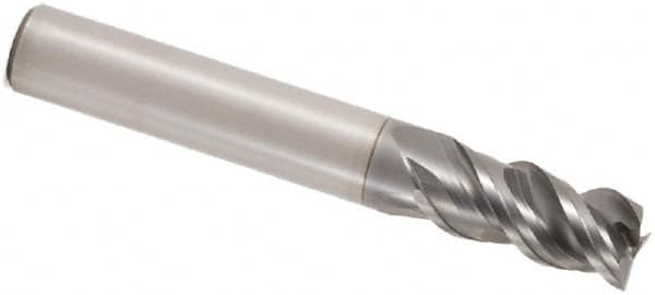 Seco - 12mm, 3 Flute, Single End, Solid Carbide, 2mm Corner Radius End Mill - 80mm OAL, 48° Helix, Right Hand Flute, 26mm LOC, Right Hand Cut - Exact Tooling